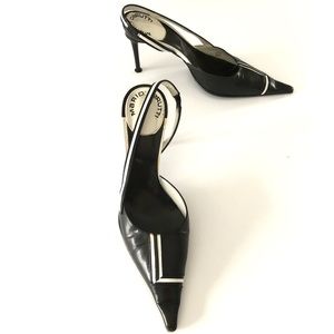 MARIO CERUTTI Heels Black White Size EUR 37.5